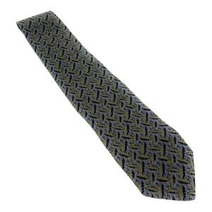 Giorgio ARMANI Silk Tie Print Yellow and Blues Subtle Made in Italy 3" 56"